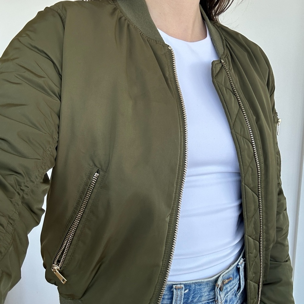 Topshop Olive Green Bomber Jacket